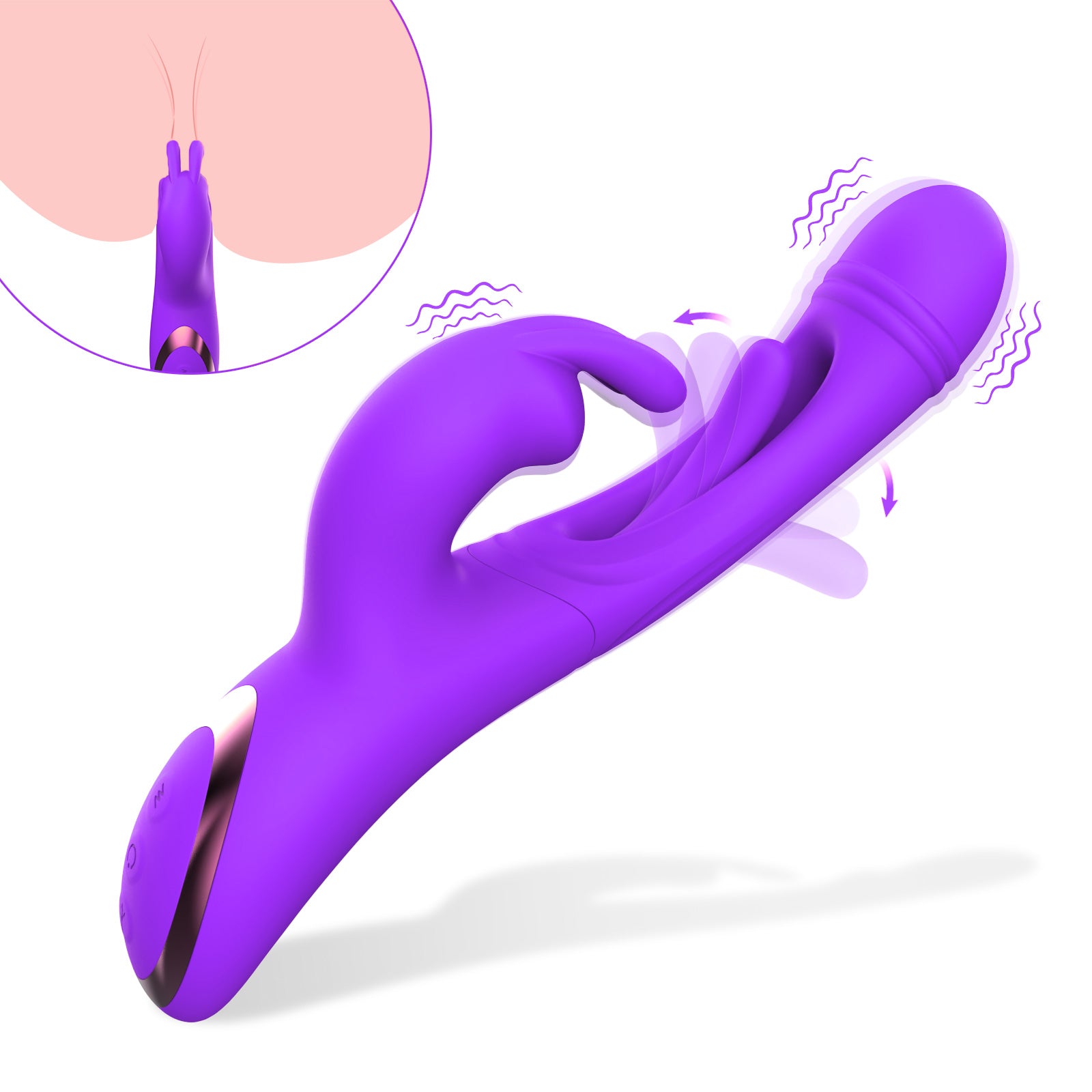 Luxury 9-Function Wearable Vibrator - Vibrating Tongue Licking with Heating & APP Remote Control