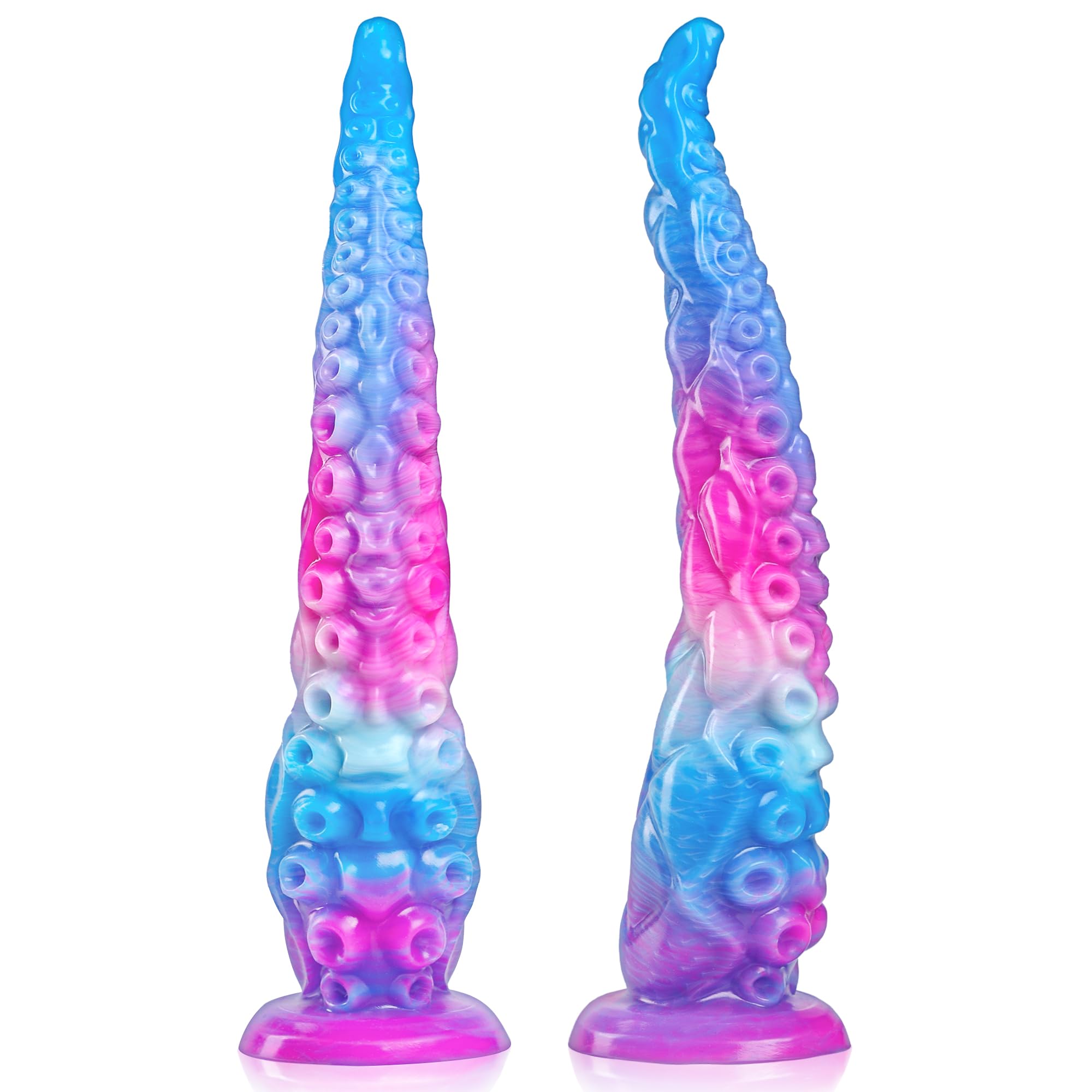 Extra Large Rainbow Realistic Dildo with Suction Cup - 47cm Premium Liquid Silicone