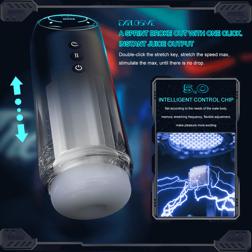 Premium Space Male Masturbator - Triple Motor Technology, Thrusting & Sucking & Vibration, Intelligent Heating, Type-C Fast Charging