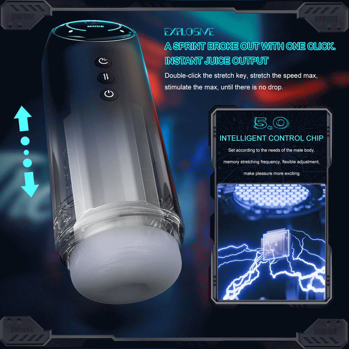 Premium Space Male Masturbator - Triple Motor Technology, Thrusting & Sucking & Vibration, Intelligent Heating, Type-C Fast Charging