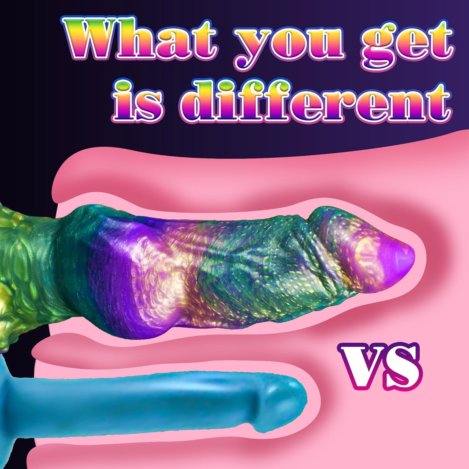 Realistic Liquid Silicone Dildo with Strong Suction Cup, 9" Large Hands-Free Dong, Thick Veined Texture