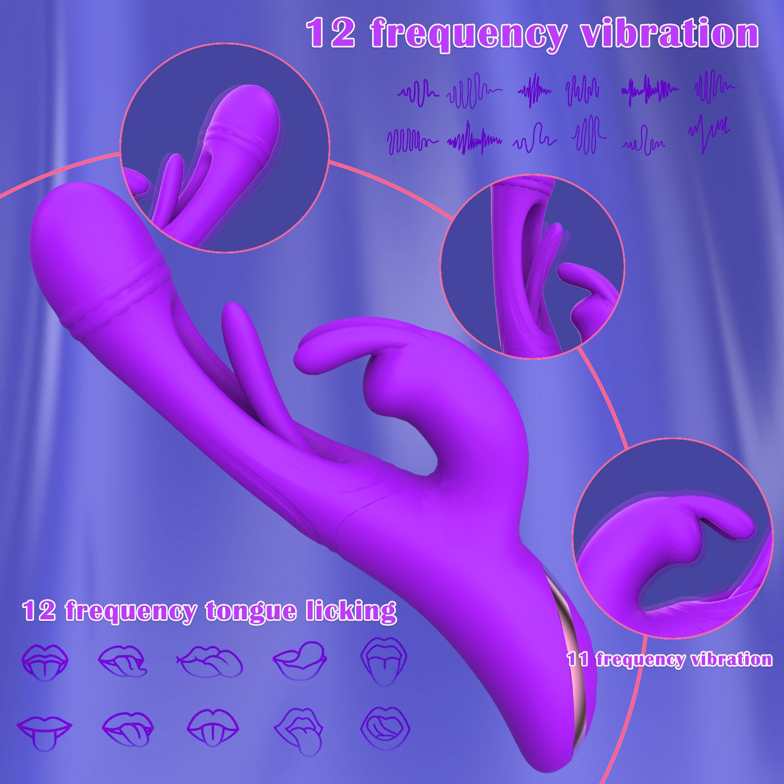 Luxury 9-Function Wearable Vibrator - Vibrating Tongue Licking with Heating & APP Remote Control
