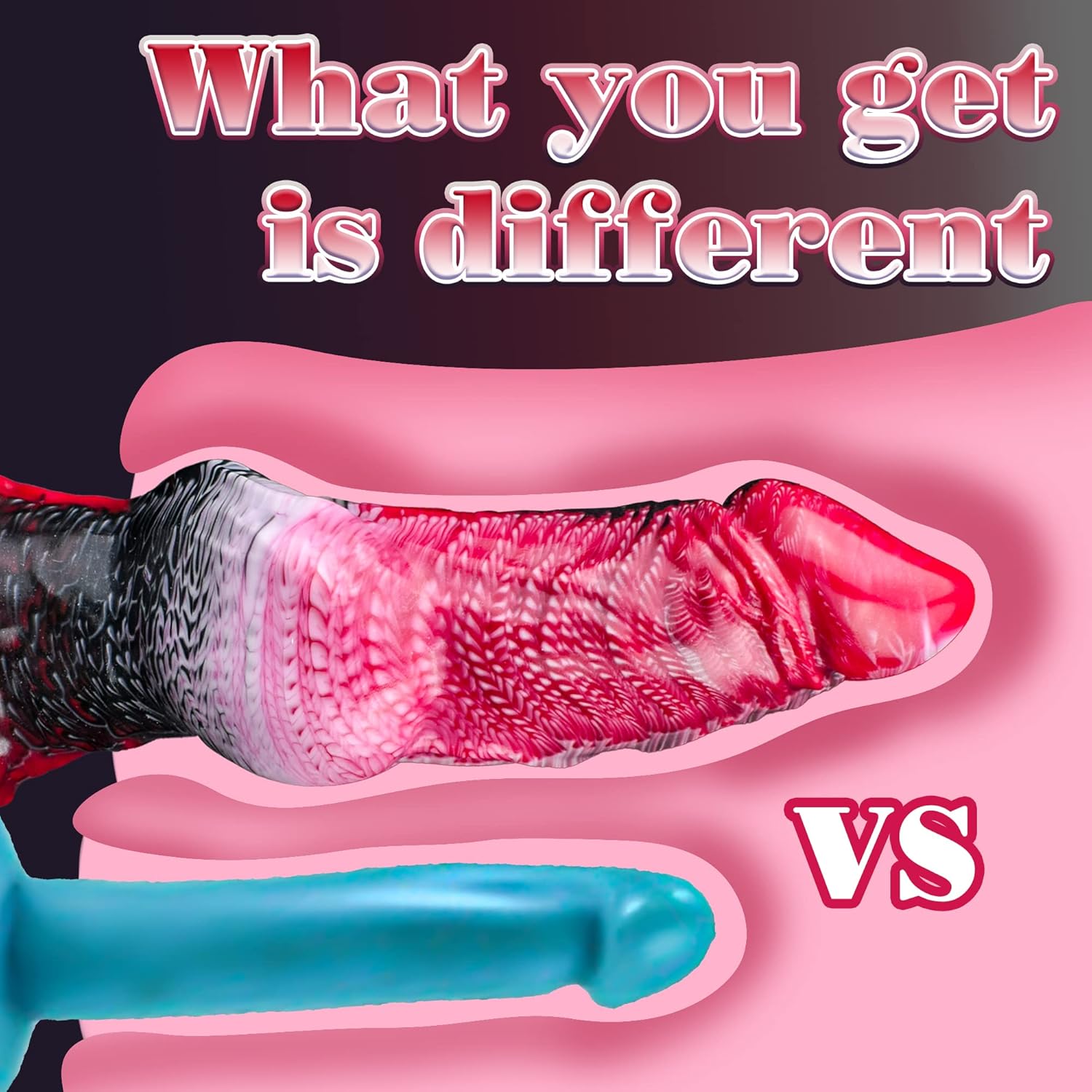 Realistic Liquid Silicone Dildo with Strong Suction Cup, 9" Large Hands-Free Dong, Thick Veined Texture