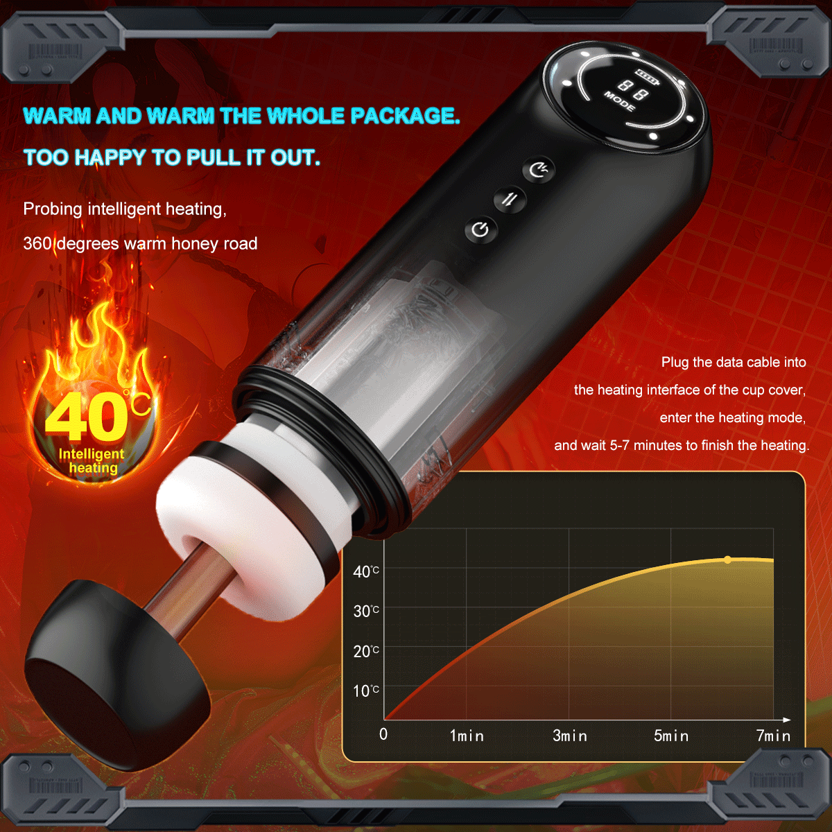 Premium Space Male Masturbator - Triple Motor Technology, Thrusting & Sucking & Vibration, Intelligent Heating, Type-C Fast Charging