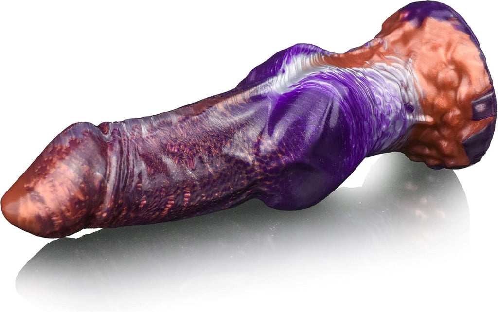 Realistic Liquid Silicone Dildo with Strong Suction Cup, 9" Large Hands-Free Dong, Thick Veined Texture