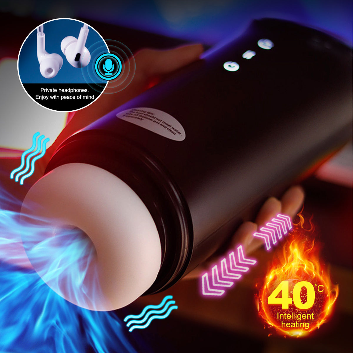 Premium Space Male Masturbator - Triple Motor Technology, Thrusting & Sucking & Vibration, Intelligent Heating, Type-C Fast Charging