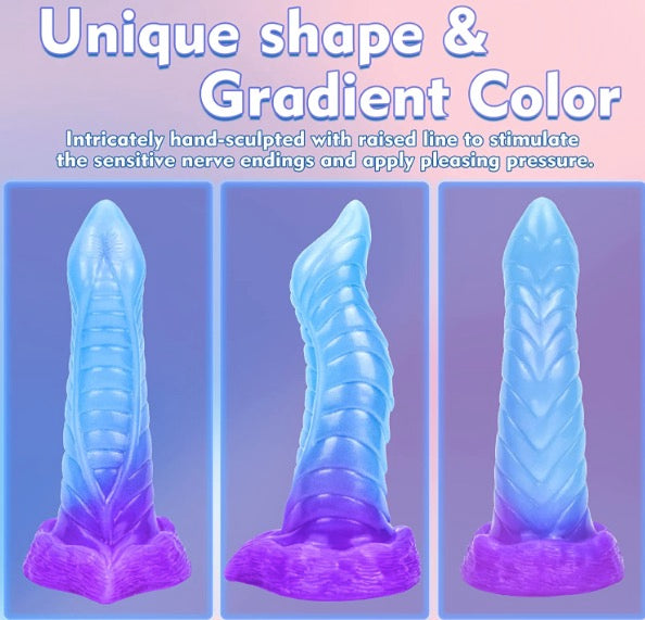 Pink Blue Realistic Dildo with Suction Cup - 20cm Premium Liquid Silicone
