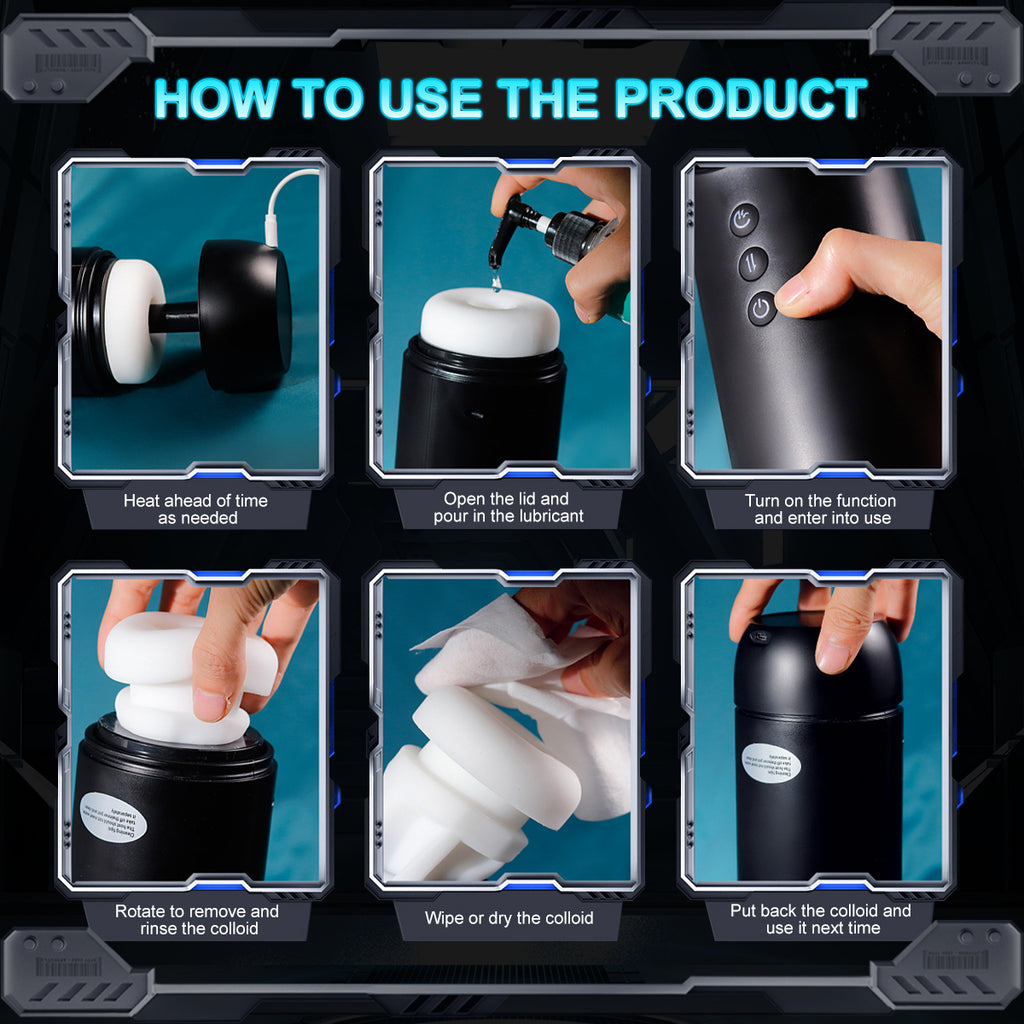 Premium Space Male Masturbator - Triple Motor Technology, Thrusting & Sucking & Vibration, Intelligent Heating, Type-C Fast Charging