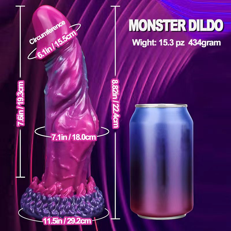 Liquid Silicone Physical Massager – Non-Vibrating, Blue, 22cm Height, 5cm Diameter, 457g, 9.5cm Suction Base – Titan