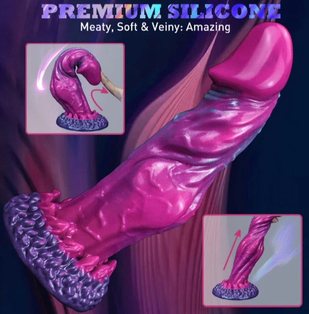 Liquid Silicone Physical Massager – Non-Vibrating, Blue, 22cm Height, 5cm Diameter, 457g, 9.5cm Suction Base – Titan