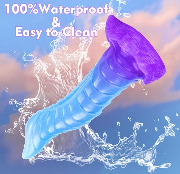 Pink Blue Realistic Dildo with Suction Cup - 20cm Premium Liquid Silicone
