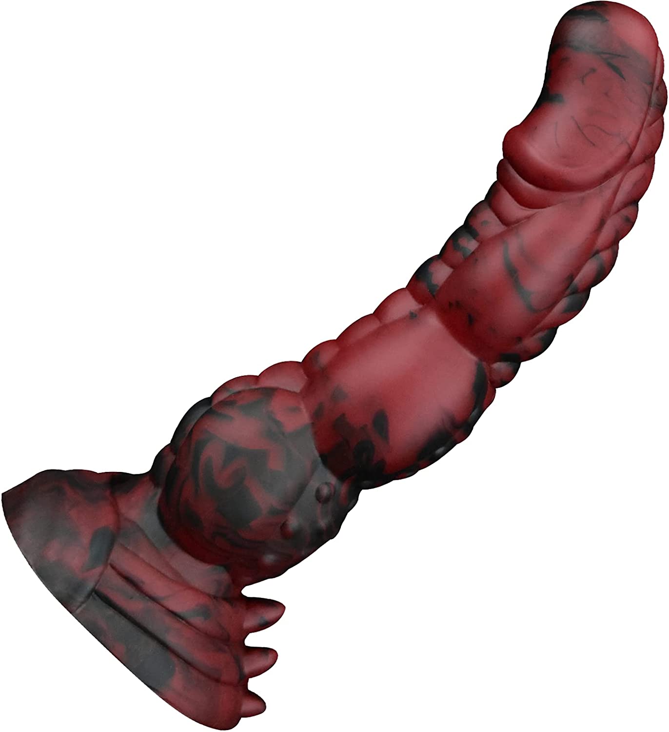 Ultra-Soft Liquid Silicone Textured Dildo with 8cm Suction Base, 8.5x2.1 Inch Hands-Free Toy, Flesh Color