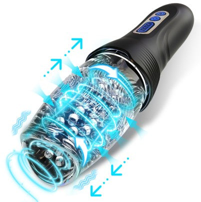 3-in-1 Automatic Male Masturbator - Thrusting, Rotating & Vibration, 5+5+9 Modes, USB Rechargeable, Quiet Motor