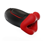 Oral Training Male Masturbator - APP Remote Control, Dual Motors, 9 Vibration Modes, Red Lips Design, Ultra Silent