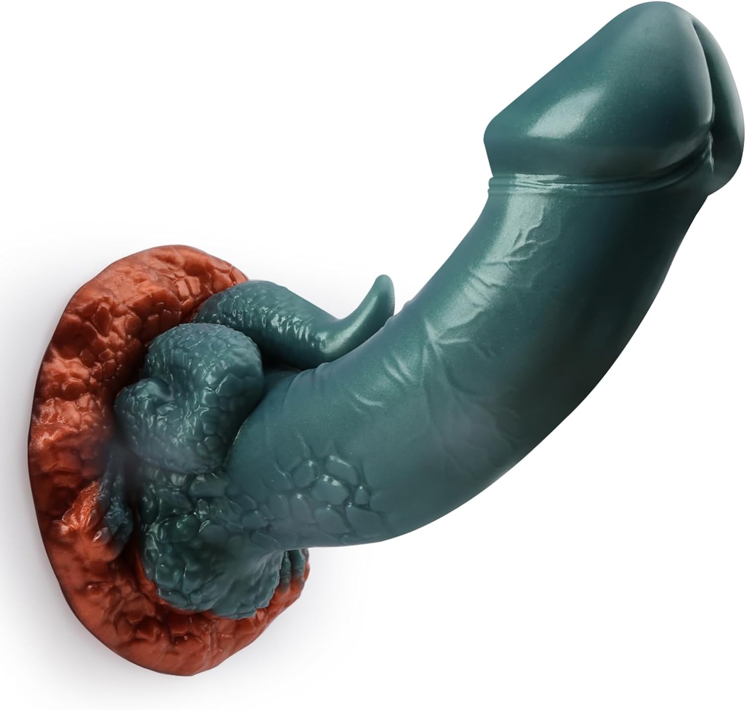 Green Purple Realistic Dildo with Suction Cup - 19.5cm Premium Liquid Silicone