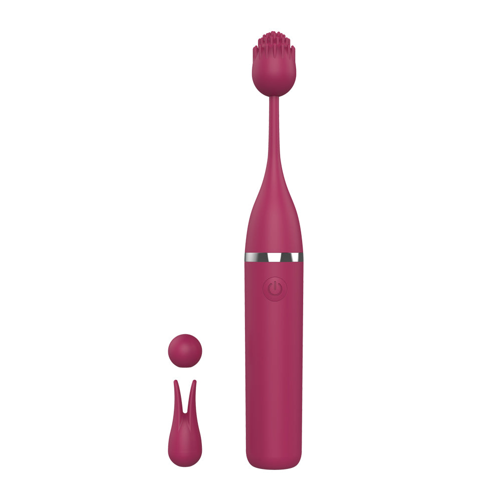 Dual-Action Tongue Licking Vibrator - 9 Vibration Modes + 9 Licking Modes USB Rechargeable Pleasure Device