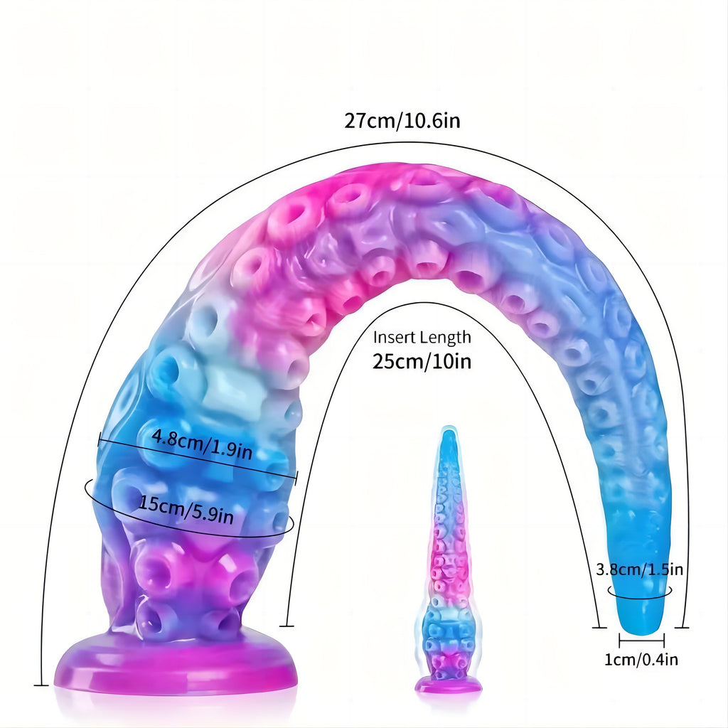 Extra Large Rainbow Realistic Dildo with Suction Cup - 47cm Premium Liquid Silicone