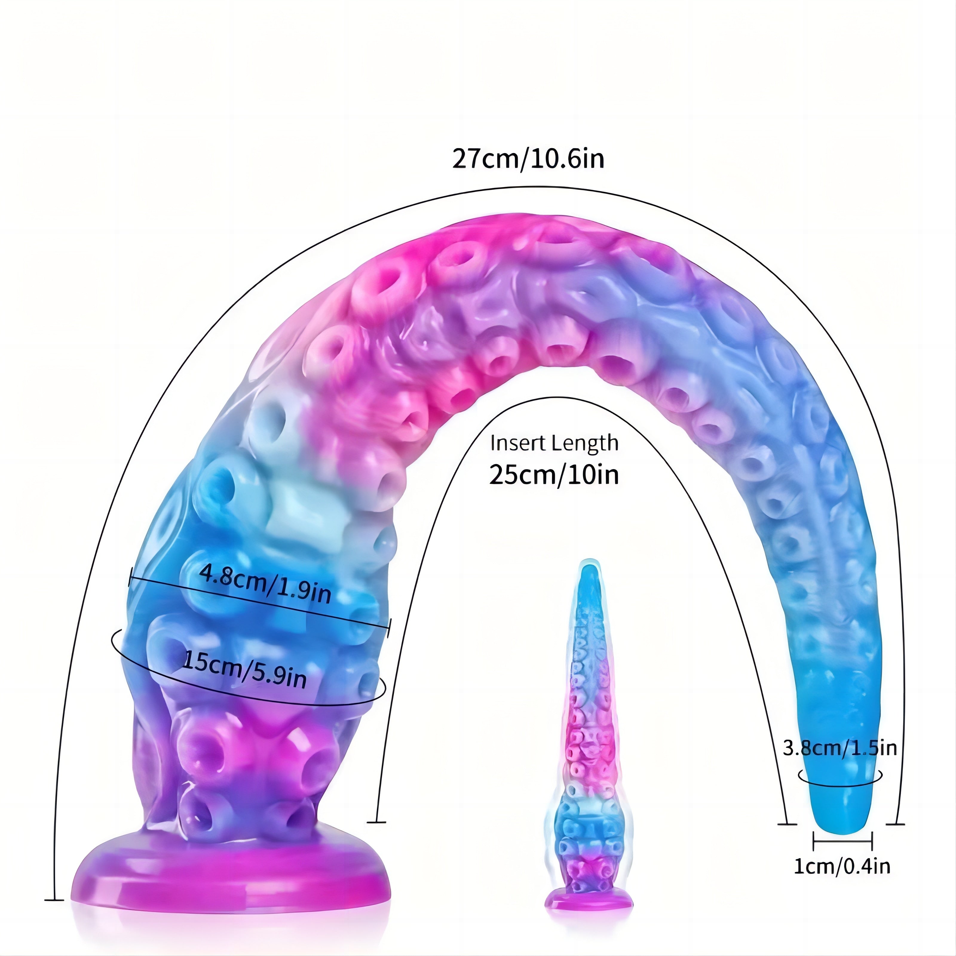 Extra Large Rainbow Realistic Dildo with Suction Cup - 47cm Premium Liquid Silicone