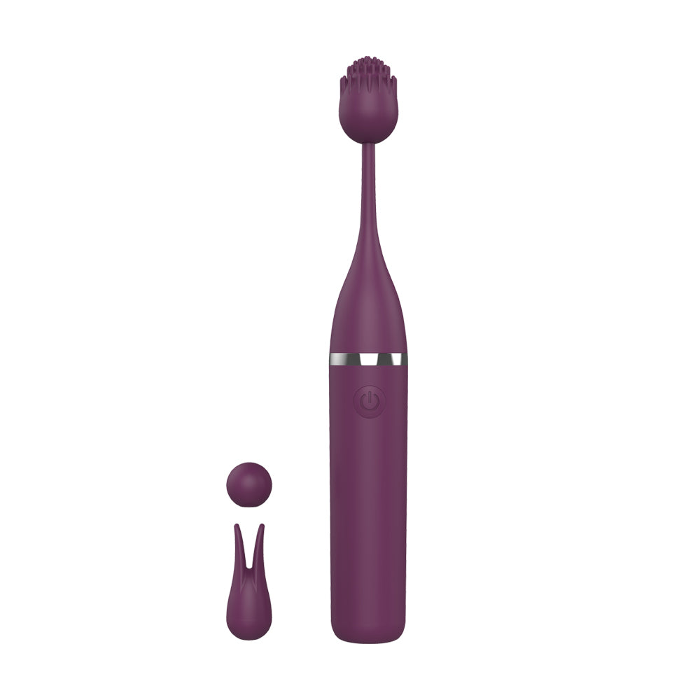Dual-Action Tongue Licking Vibrator - 9 Vibration Modes + 9 Licking Modes USB Rechargeable Pleasure Device