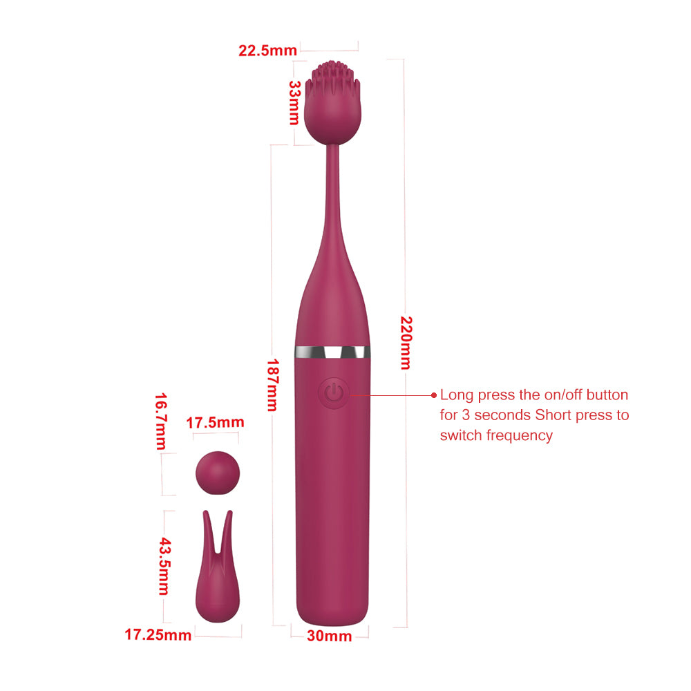 Dual-Action Tongue Licking Vibrator - 9 Vibration Modes + 9 Licking Modes USB Rechargeable Pleasure Device