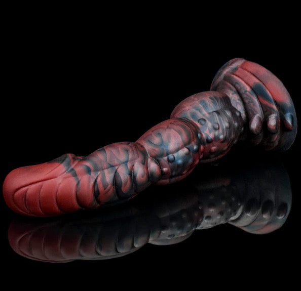 Ultra-Soft Liquid Silicone Textured Dildo with 8cm Suction Base, 8.5x2.1 Inch Hands-Free Toy, Flesh Color