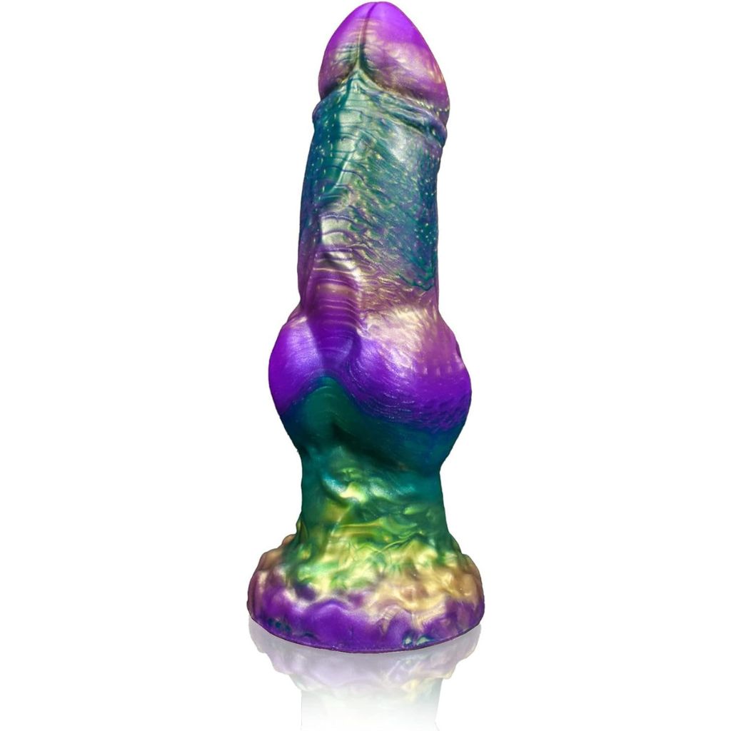 Realistic Liquid Silicone Dildo with Strong Suction Cup, 9" Large Hands-Free Dong, Thick Veined Texture